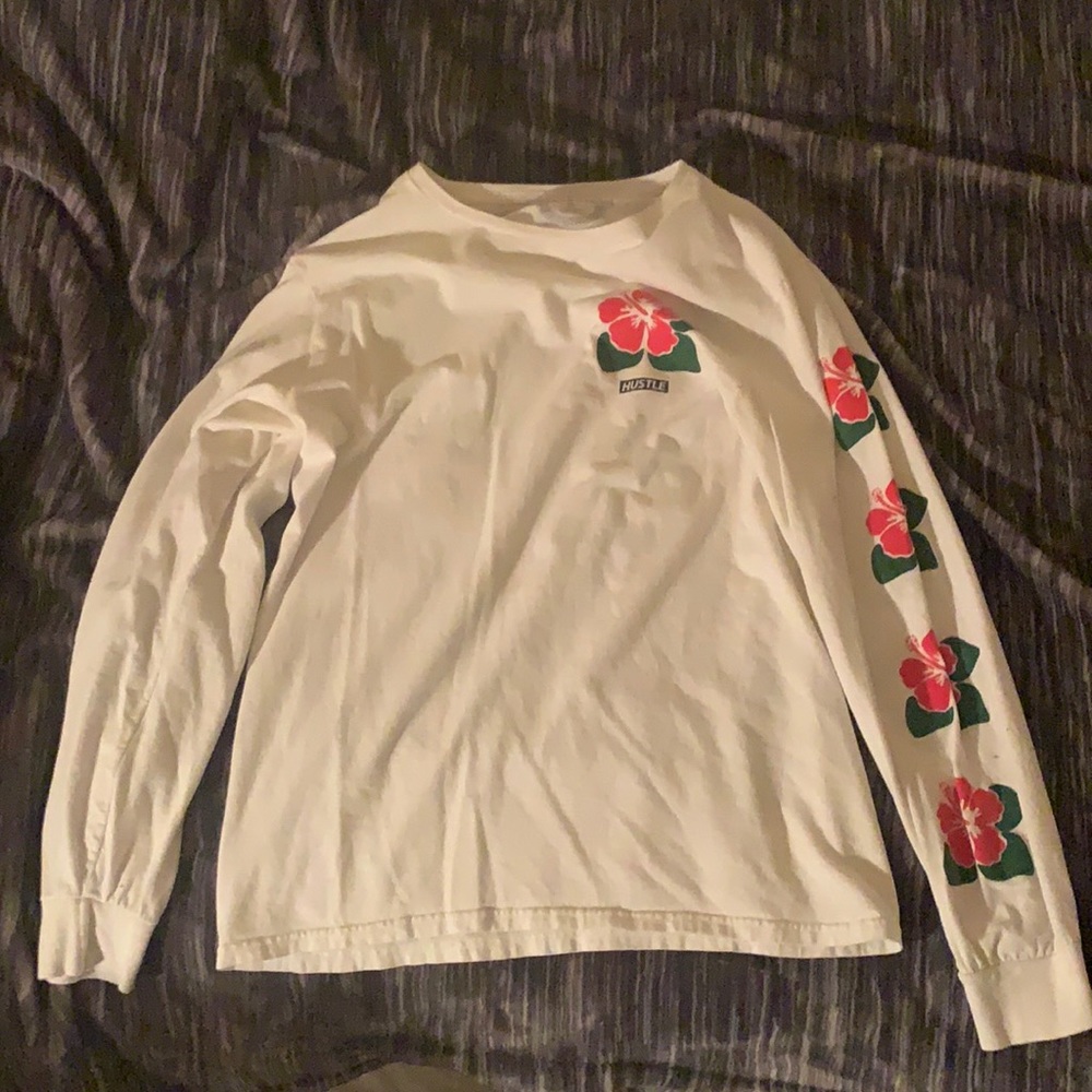 Small Locked and Loaded HUSTLE shirt with Hibiscus